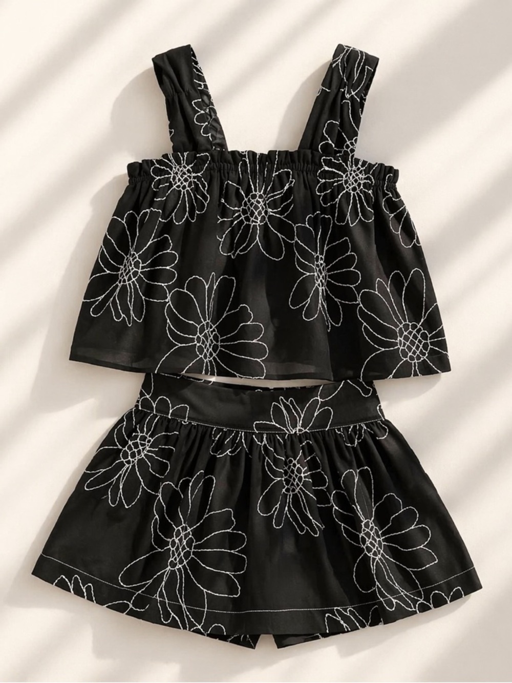 Zara Girls Floral Embroidery Skirt Set